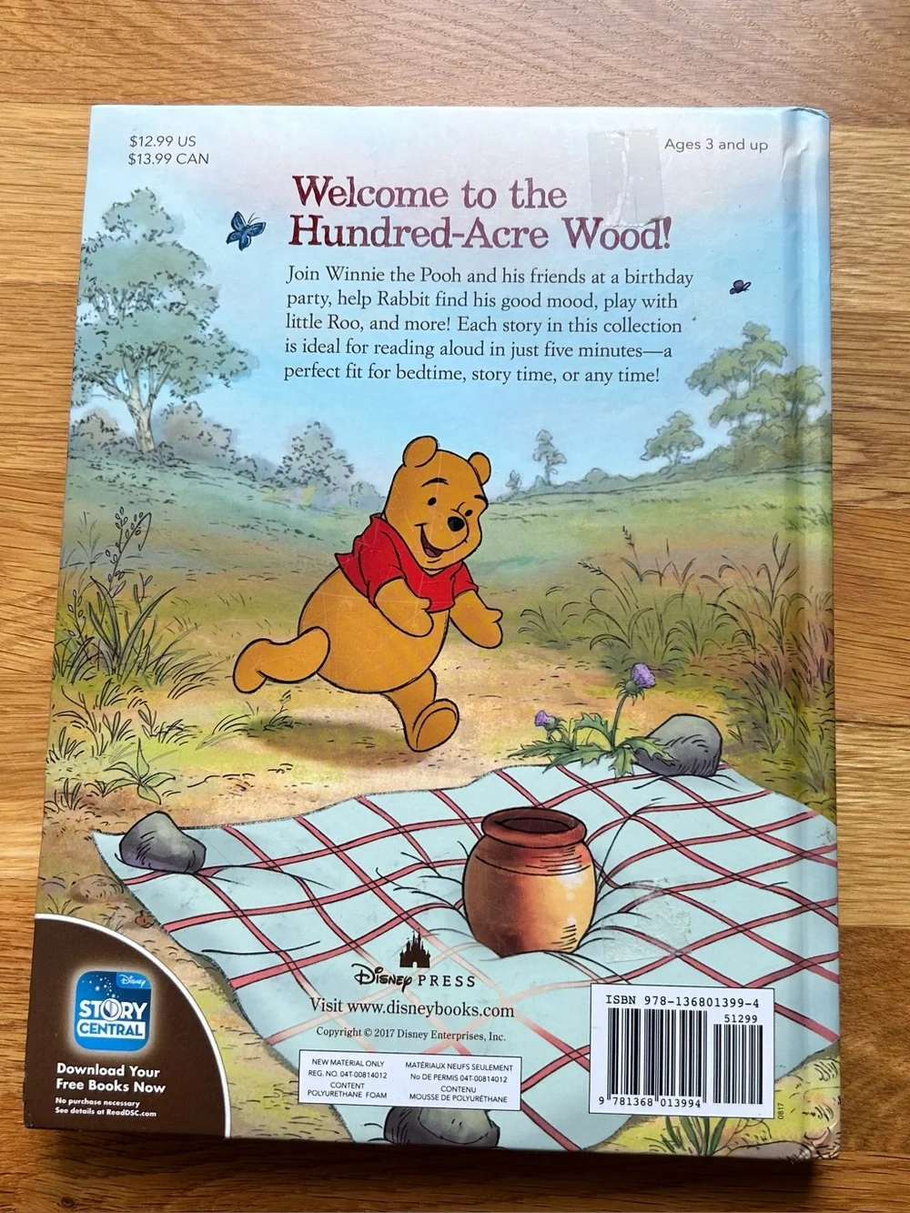 BRAND NEW!Disney Winnie the Pooh 5-Minute Stories Children's Book, illustrated